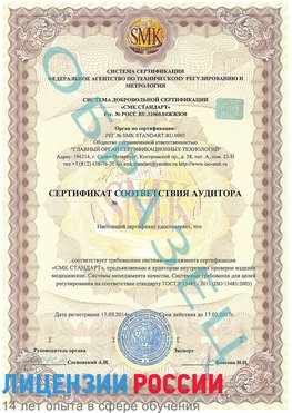 Образец сертификата соответствия аудитора Кизляр Сертификат ISO 13485